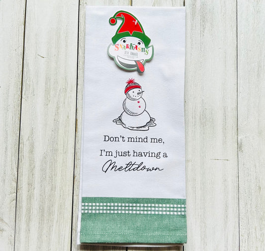 Dish Towel - Christmas Themed - Funny - Having a Meltdown