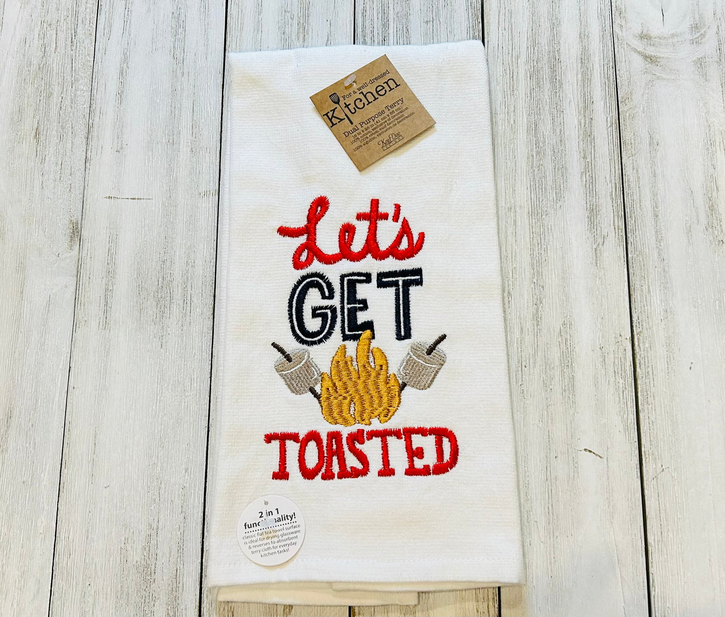 Dish Towel - Camping Themed - Let's Get Toasted