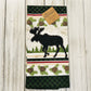 Dish Towel -Mountain Theme - Moose Green Plaid