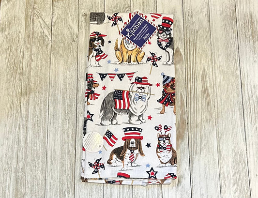 Dish Towel - Patriotic Themed - Multi Dogs