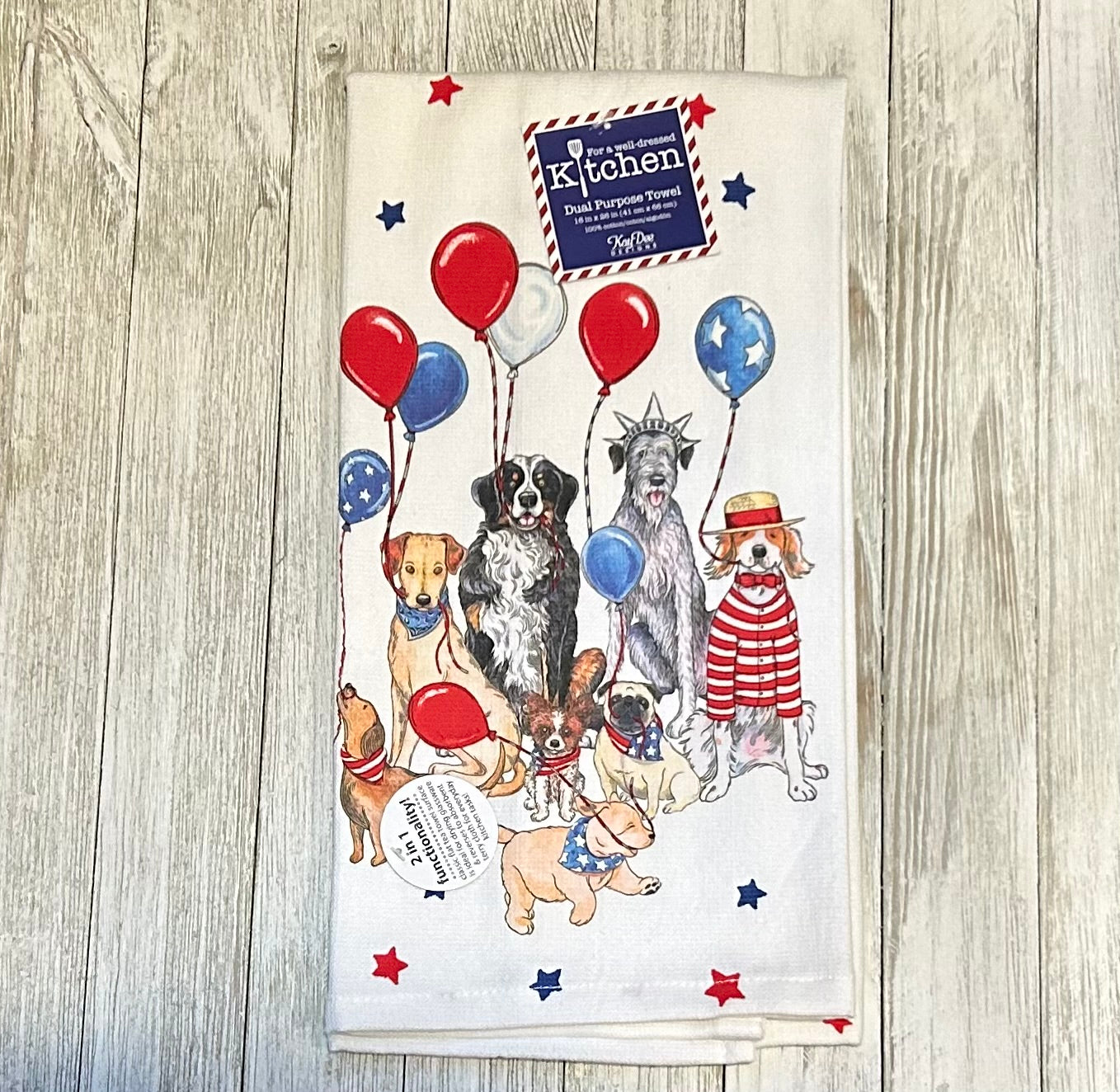 Dish Towel - Patriotic Themed - Patriotic Dog