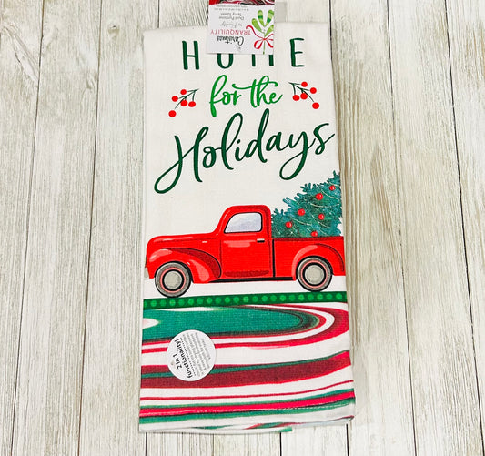 Dish Towel - Christmas Themed - Red Truck