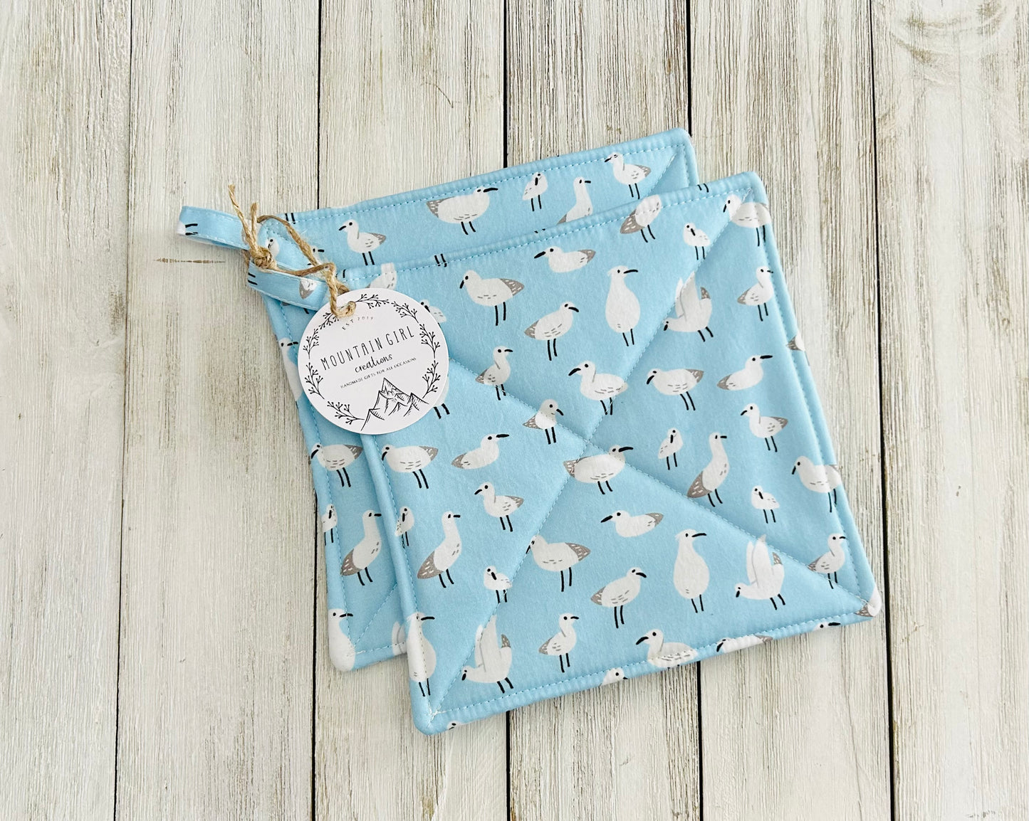 Potholder Set - Beach Themed - Seagulls