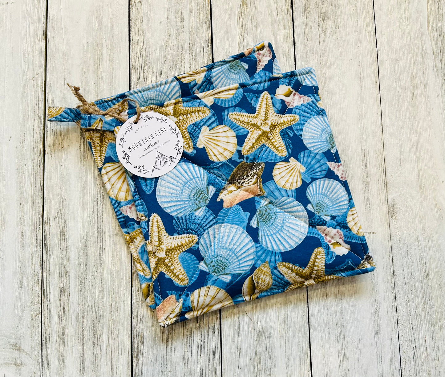 Potholder Set - Beach Themed - Seashells