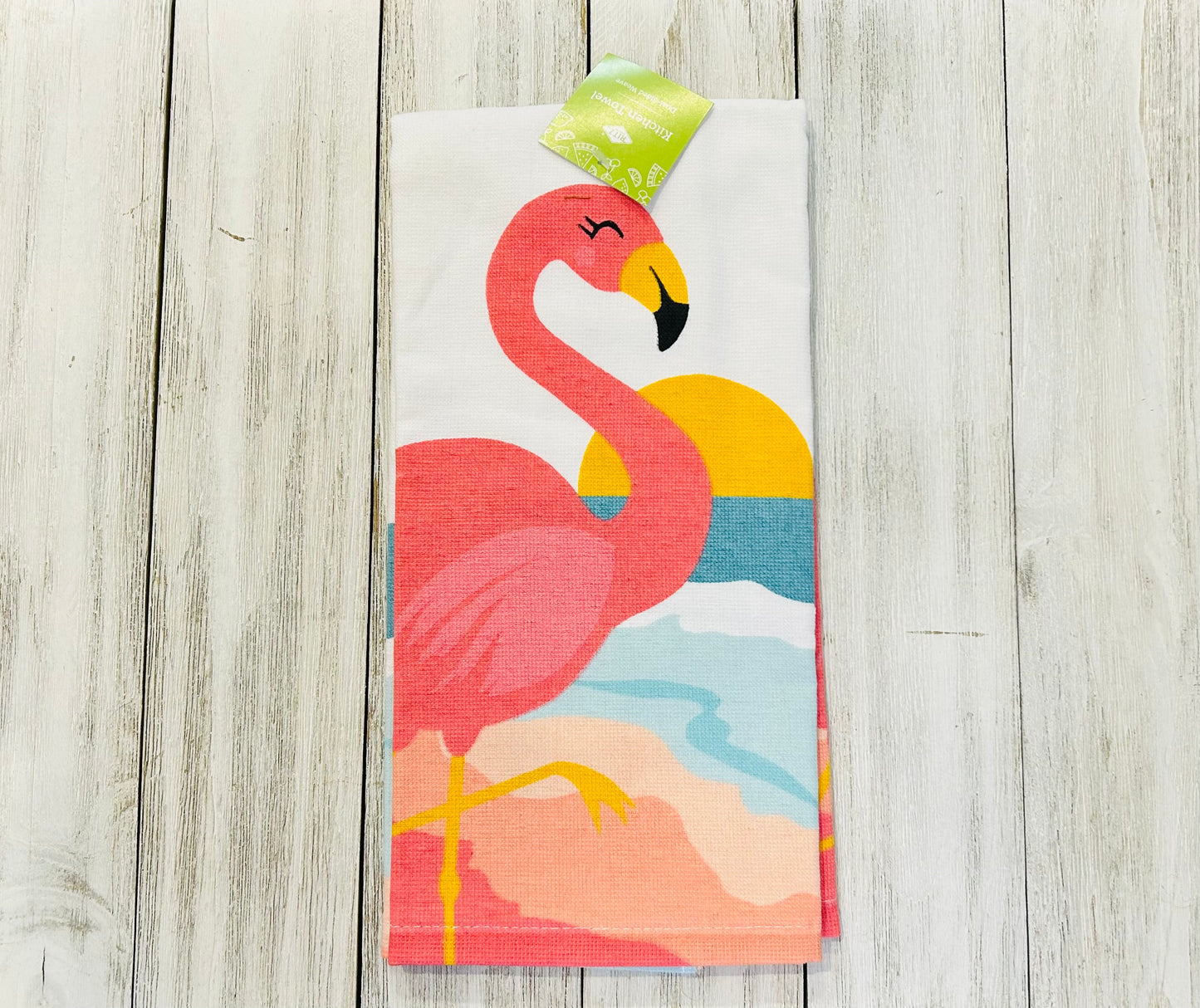 Dish Towel - Beach Theme - Flamingos Single