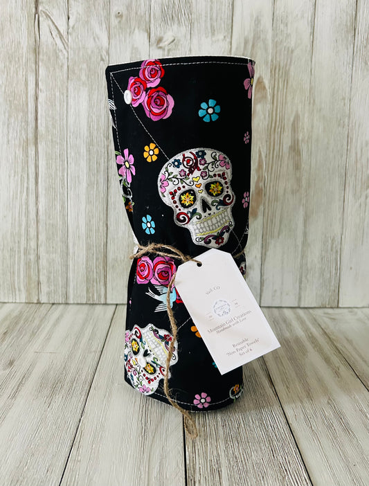 Reusable Towels -Sugar Skulls - Glitter