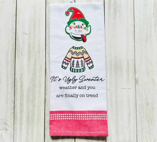 Dish Towel - Christmas Themed - Funny - Ugly Sweater