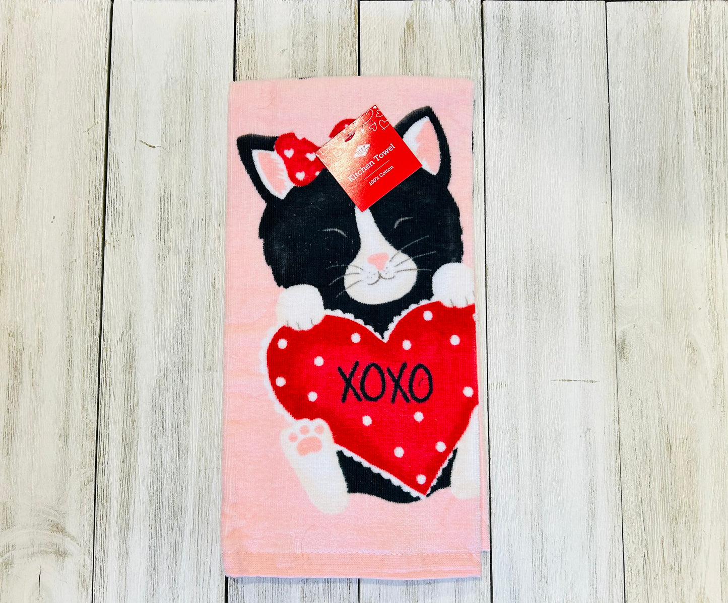 Dish Towel - Valentines Day Themed - Cat Lover