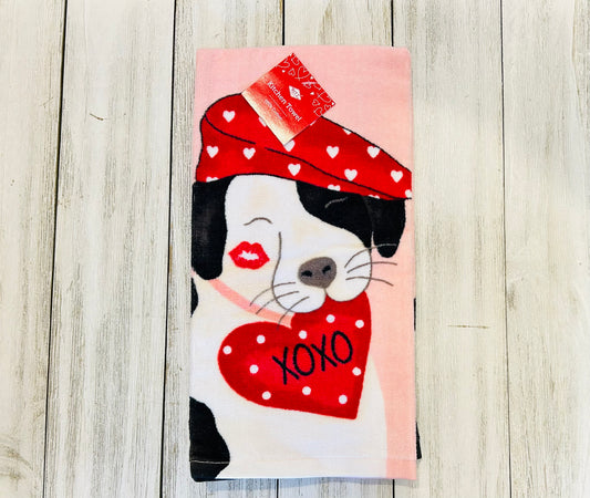 Dish Towel -Valentines Day - Dog