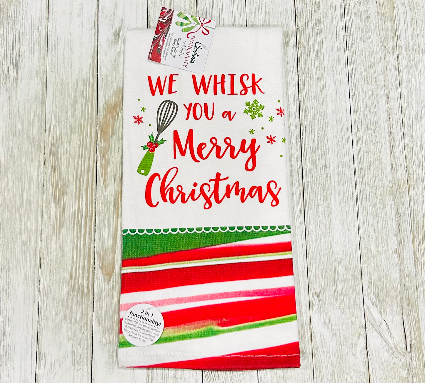 Dish Towel - Christmas Themed - We Whisk You a Merry Christmas
